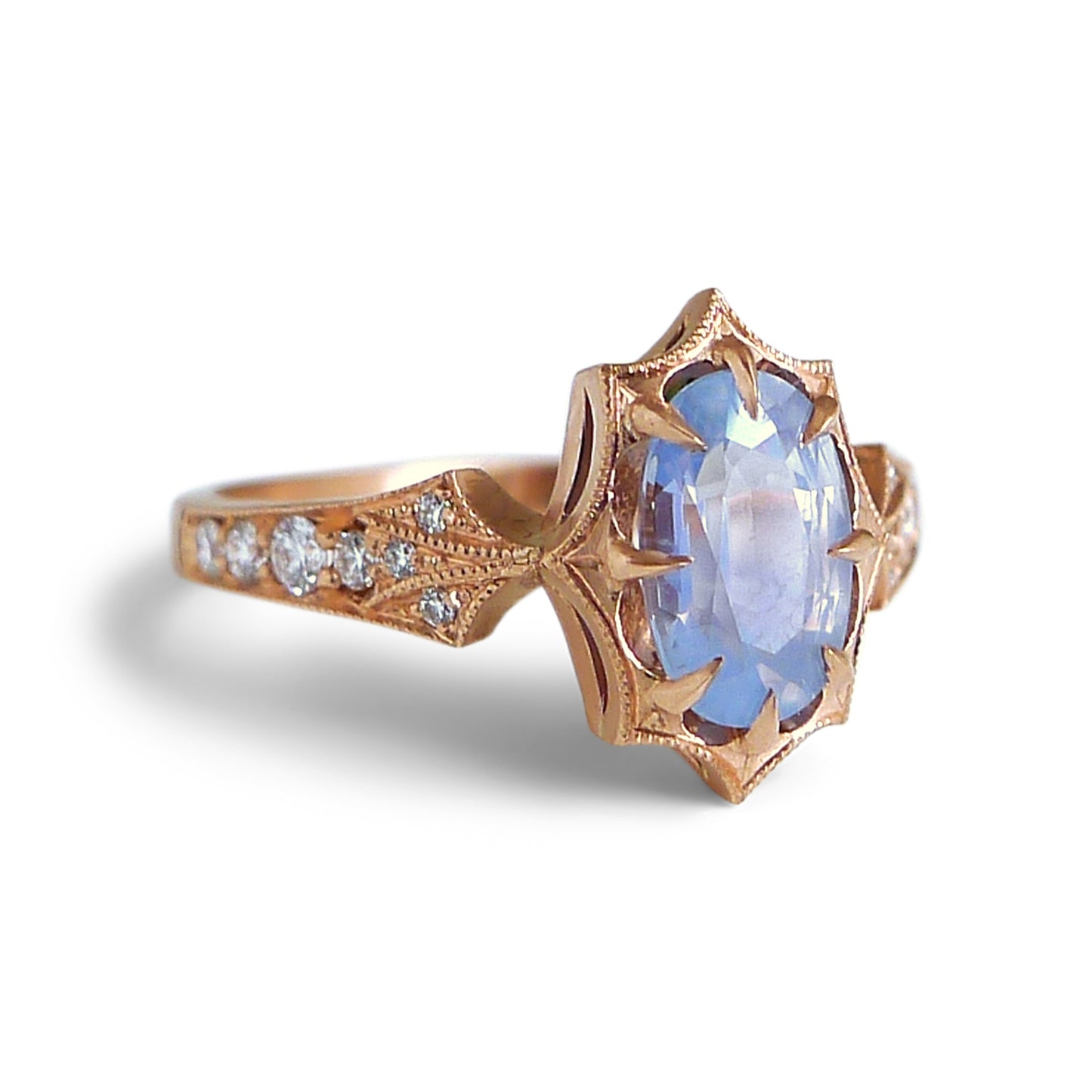 Dione Ring with Opalescent Sapphire