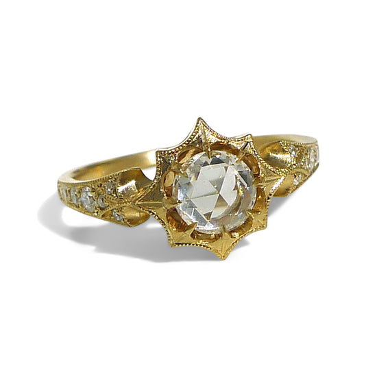 Dione Ring With White Rose Cut Diamond