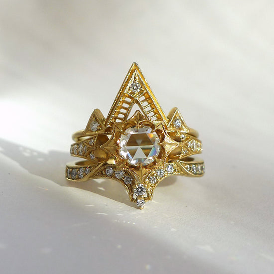 Dione Ring With White Rose Cut Diamond