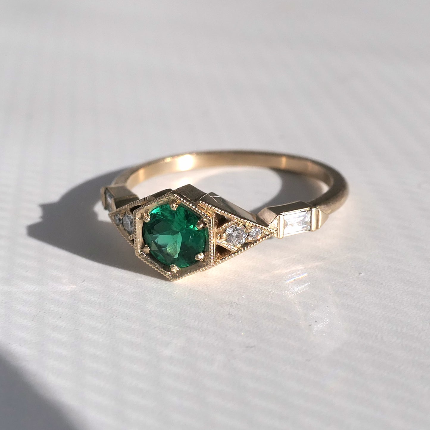 Abris Ring with .36ct Emerald