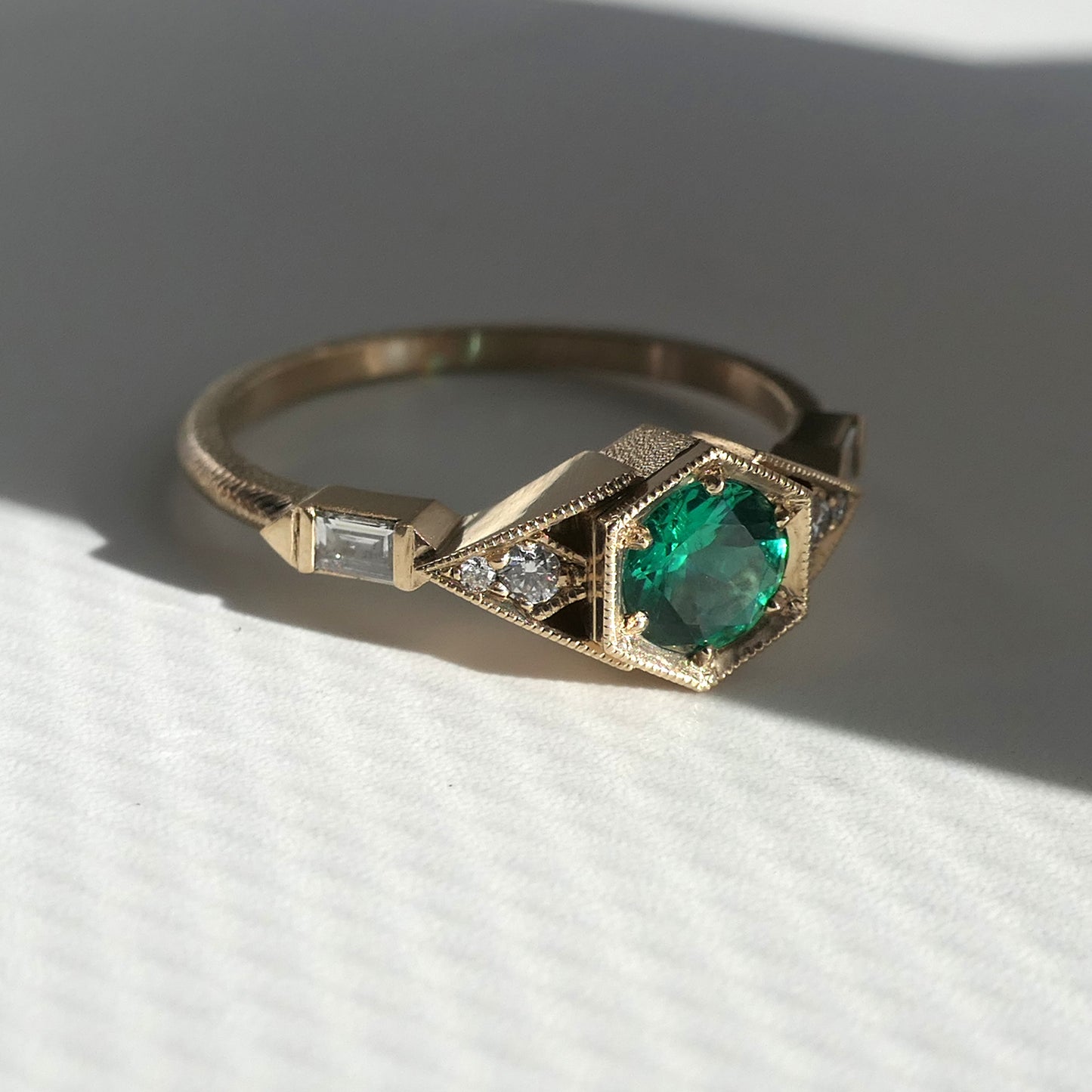 Abris Ring with .36ct Emerald