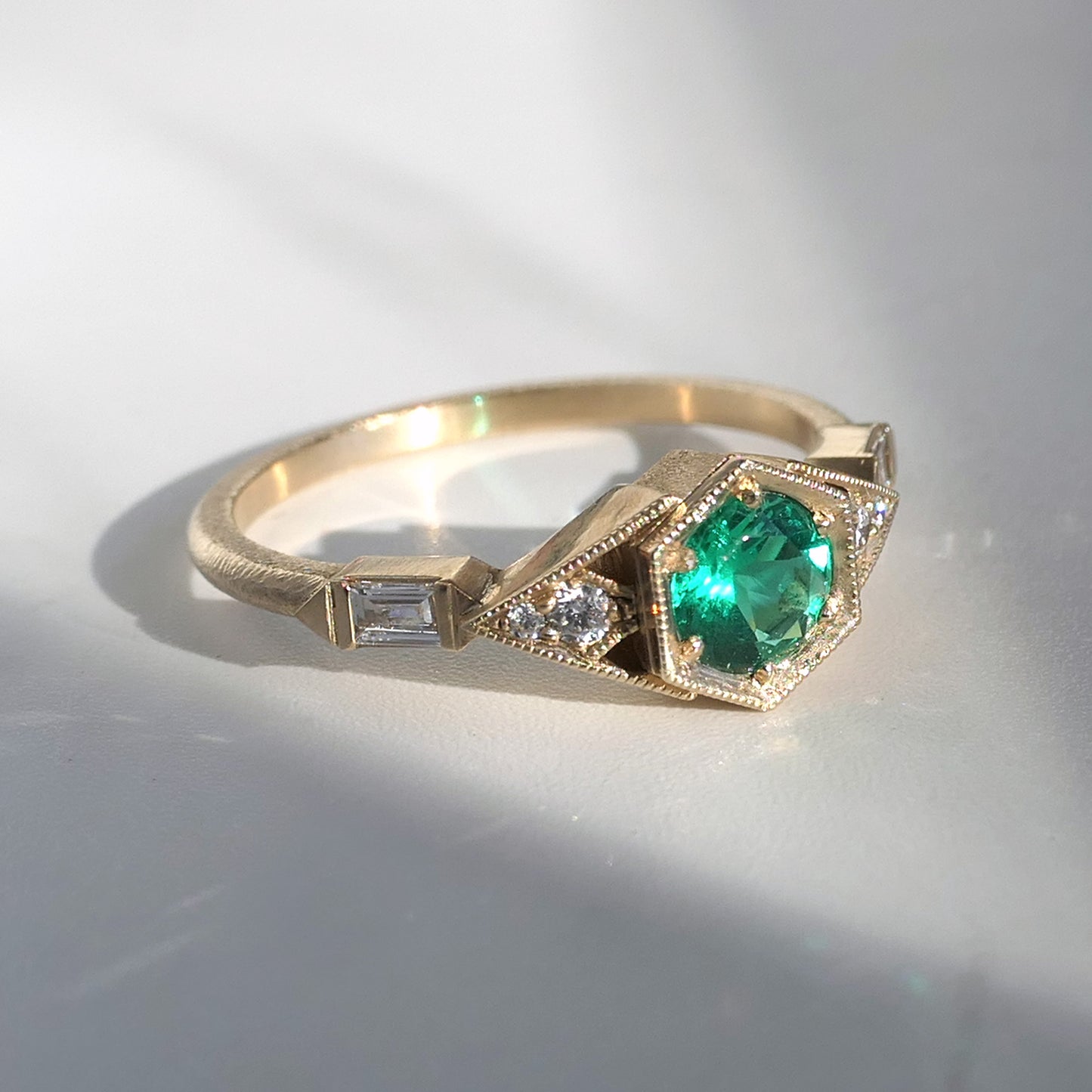 Abris Ring with .36ct Emerald