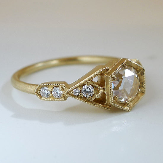 Abris Ring with White Rose Cut Diamond