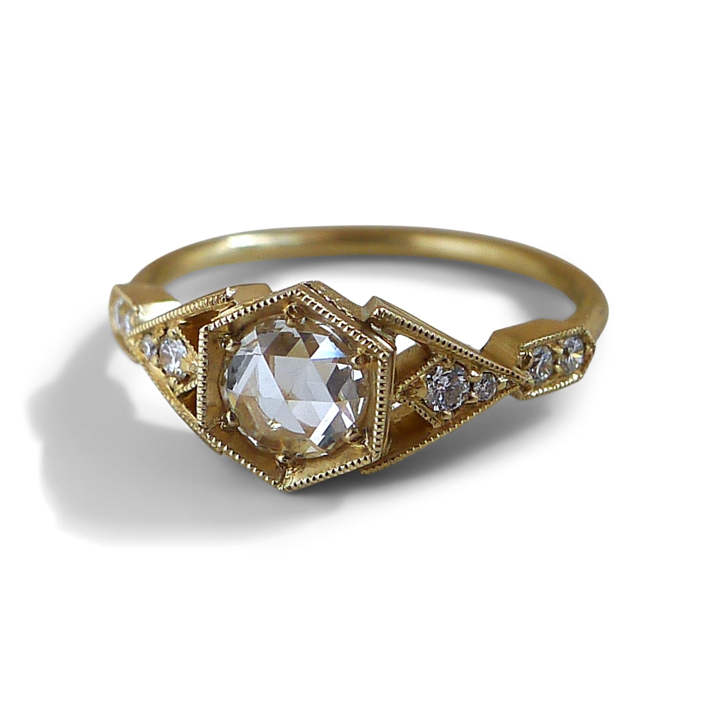 Abris Ring with White Rose Cut Diamond
