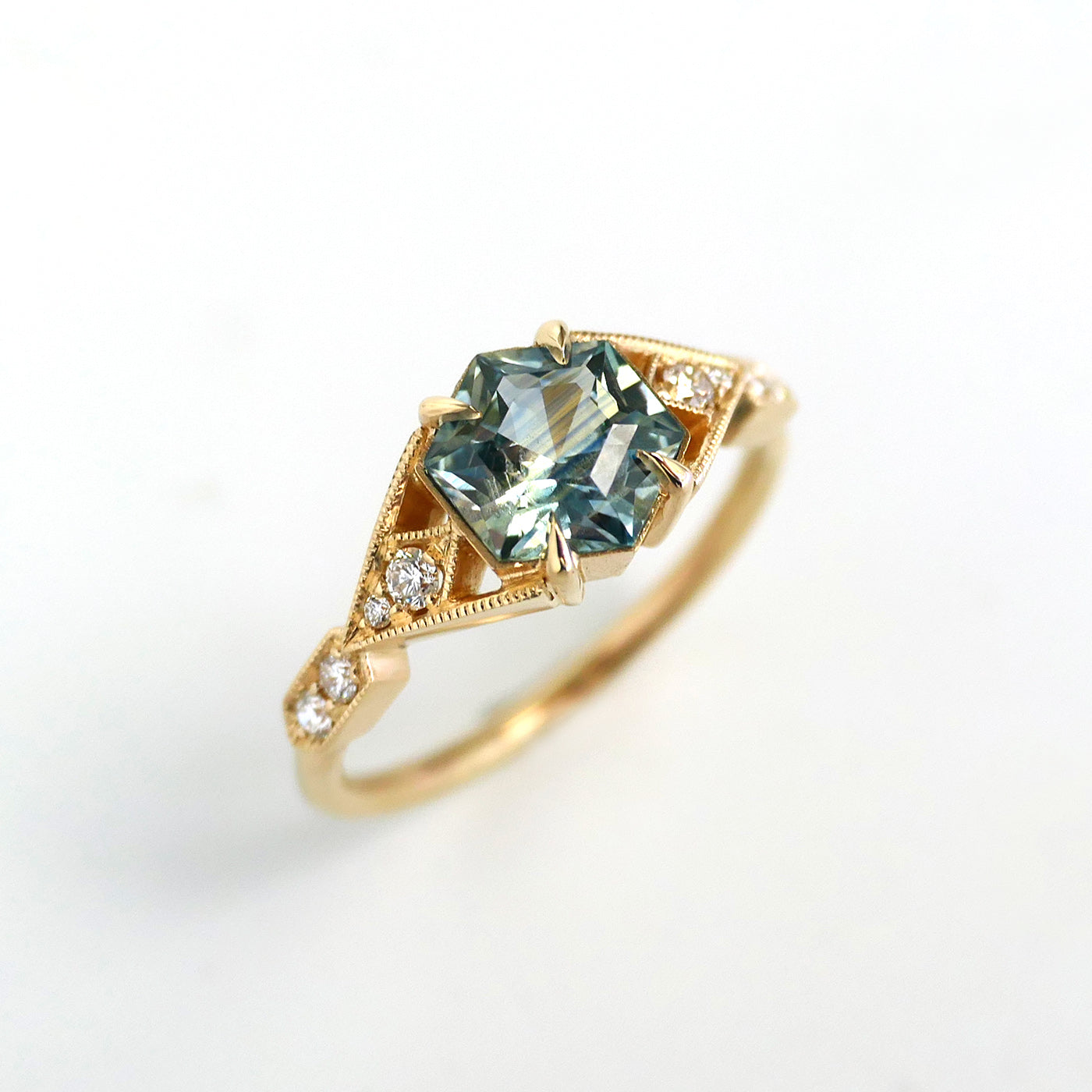Casia Ring With Aqua Sapphire