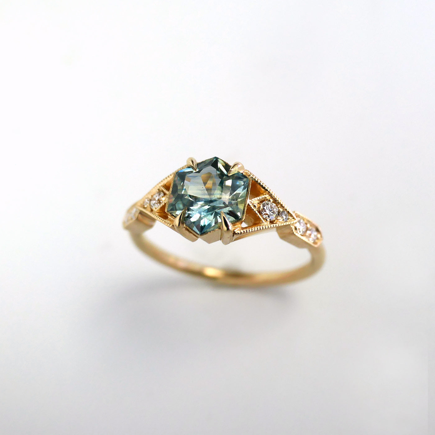 Casia Ring With Aqua Sapphire