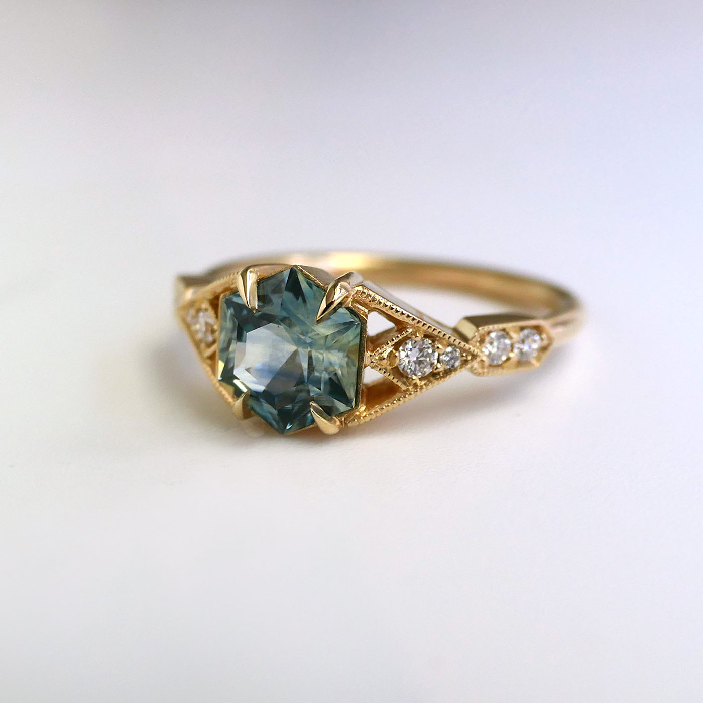 Casia Ring With Aqua Sapphire