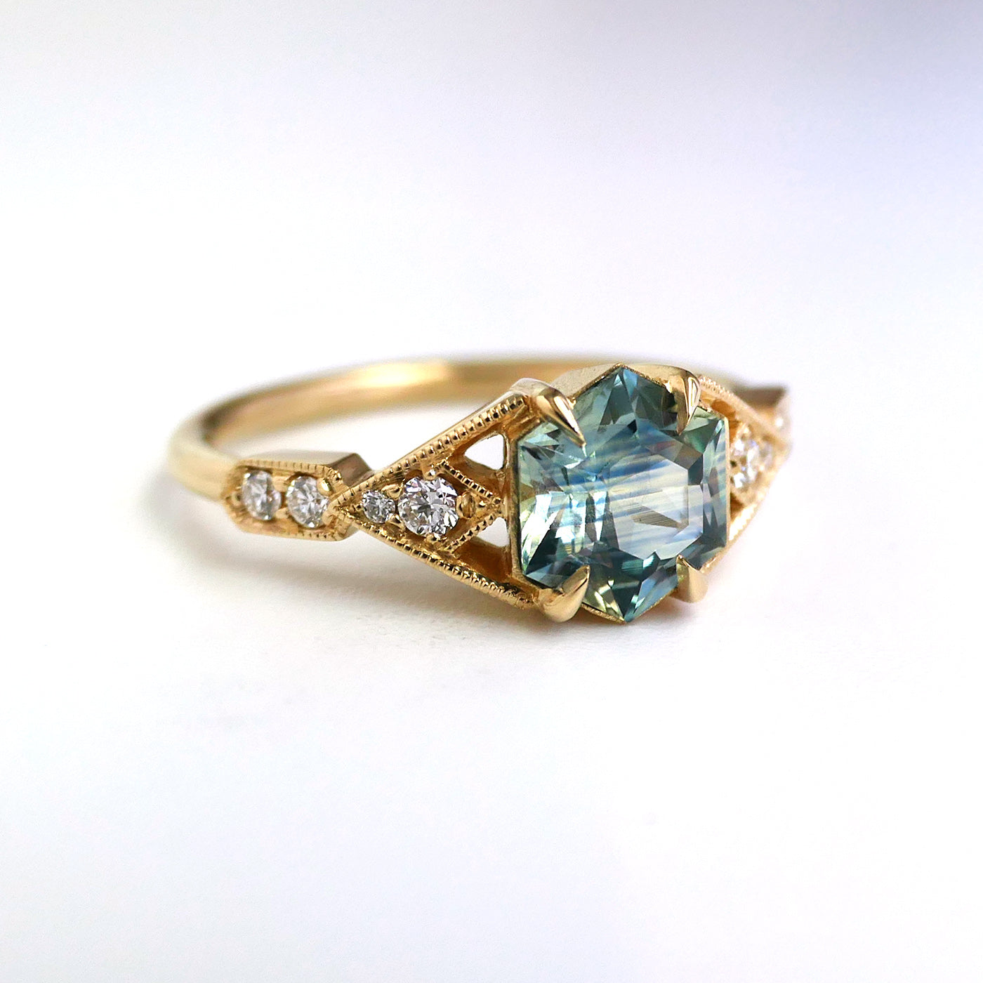 Casia Ring With Aqua Sapphire