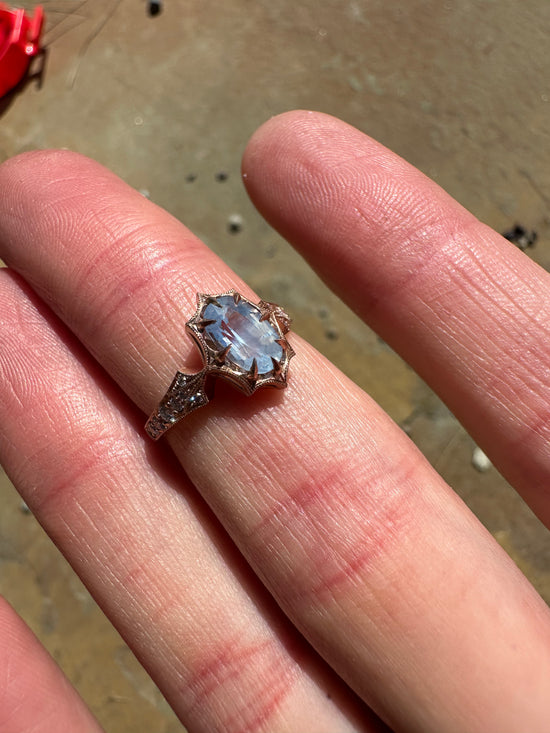 Dione Ring with Opalescent Sapphire