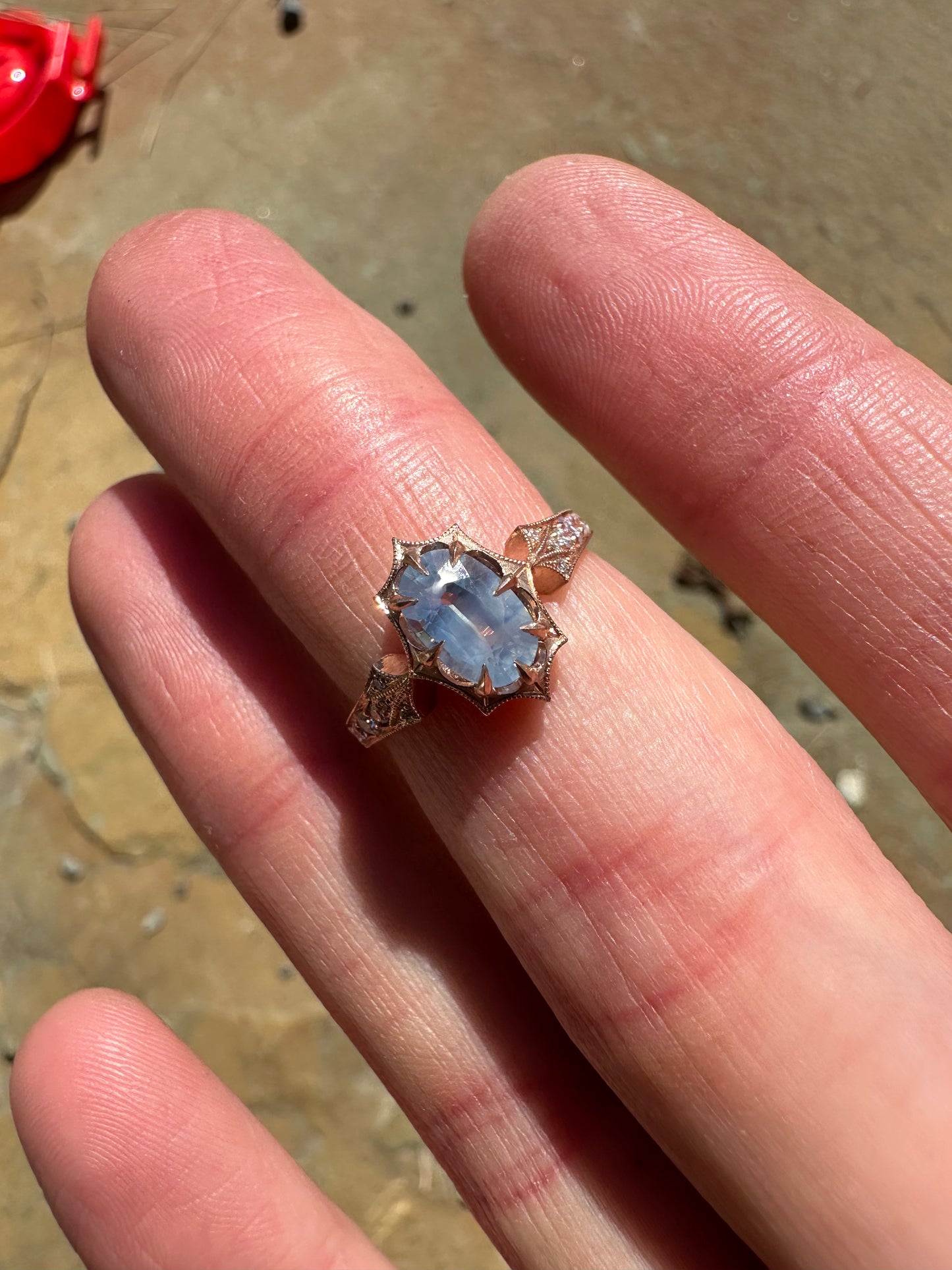 Dione Ring with Opalescent Sapphire