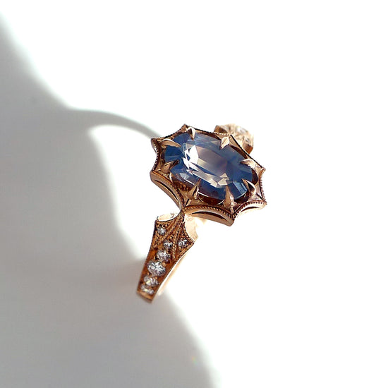 Dione Ring with Opalescent Sapphire