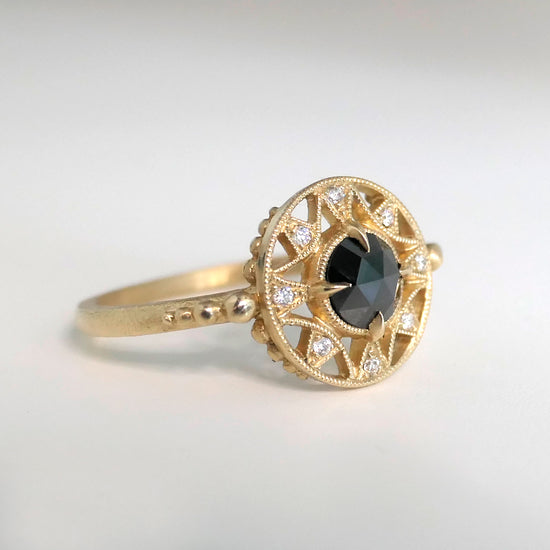 Zenith Ring w/ Black Rose Cut Diamond