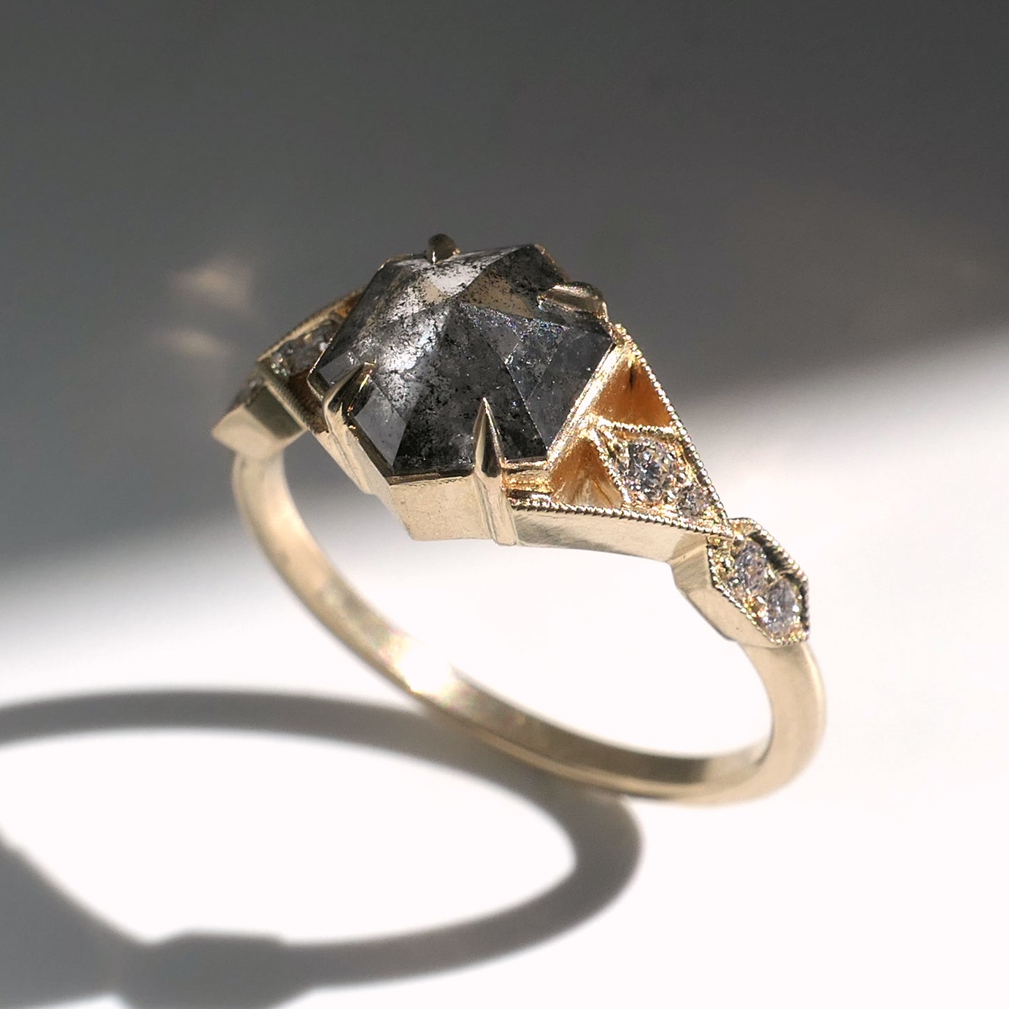 Casia Ring With 1.52ct Salt and Pepper Diamond