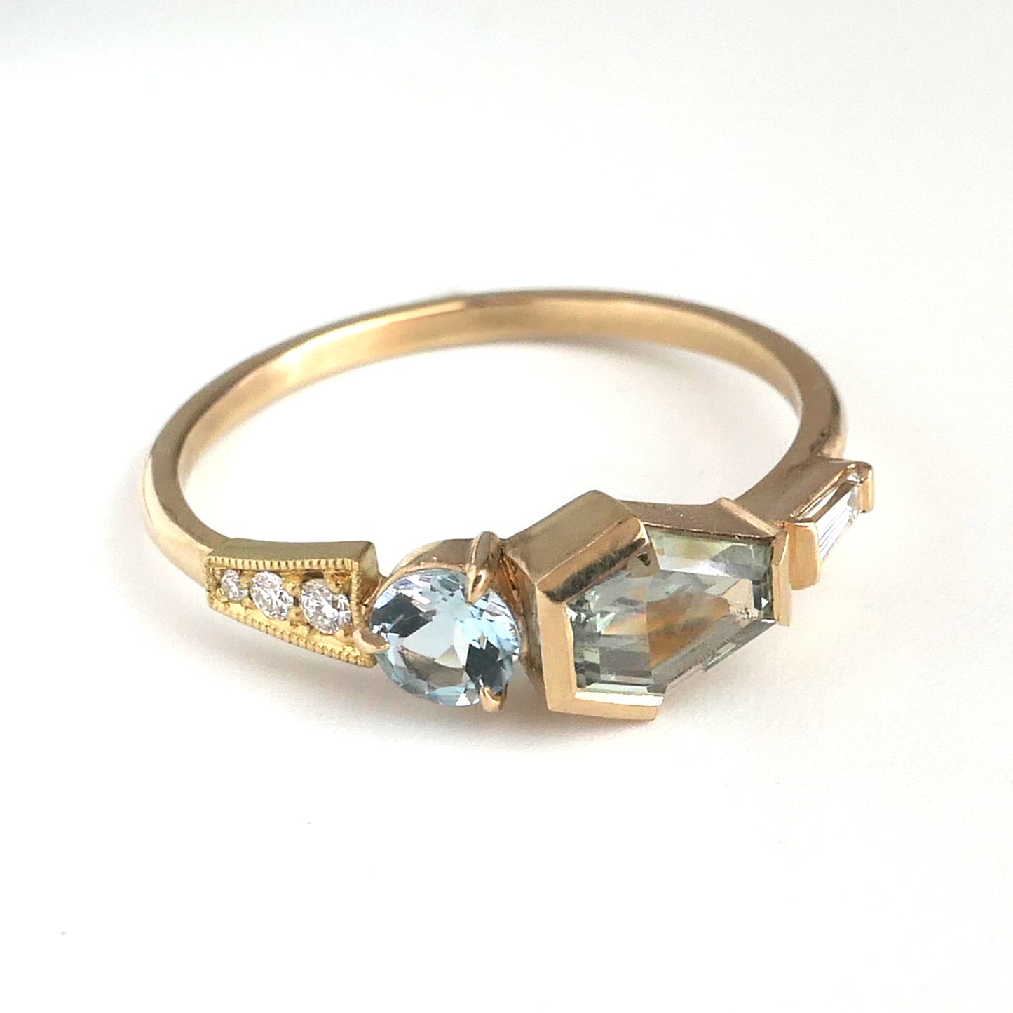 Composition Ring With Montana Sapphire And Aquamarine