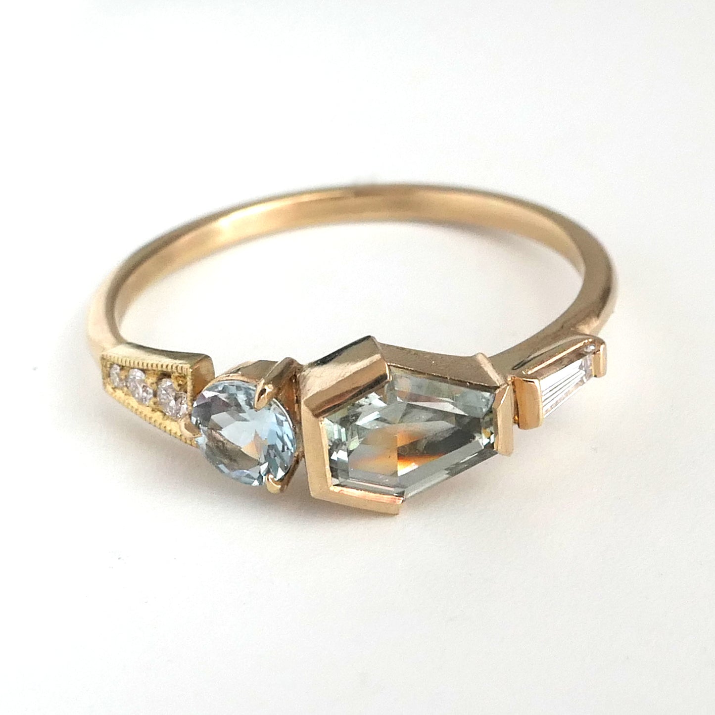 Composition Ring With Montana Sapphire And Aquamarine