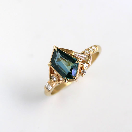 Composition Ring No.7 With Teal Sapphire
