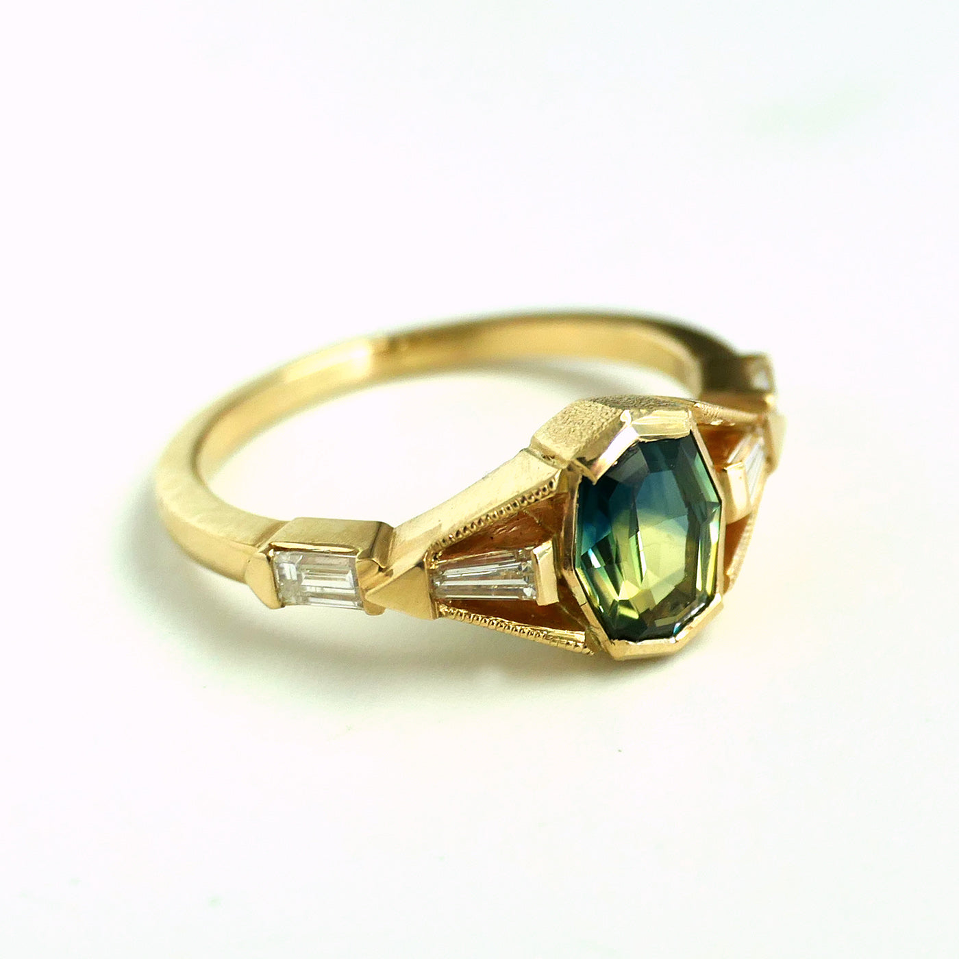 Obel Ring With Blue green Sapphire