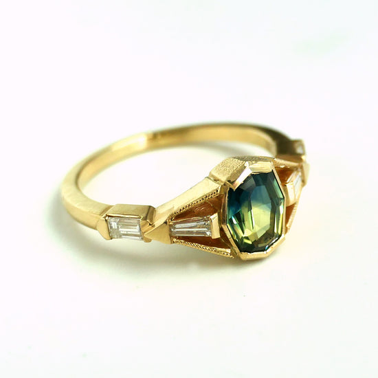 Obel Ring With Blue green Sapphire