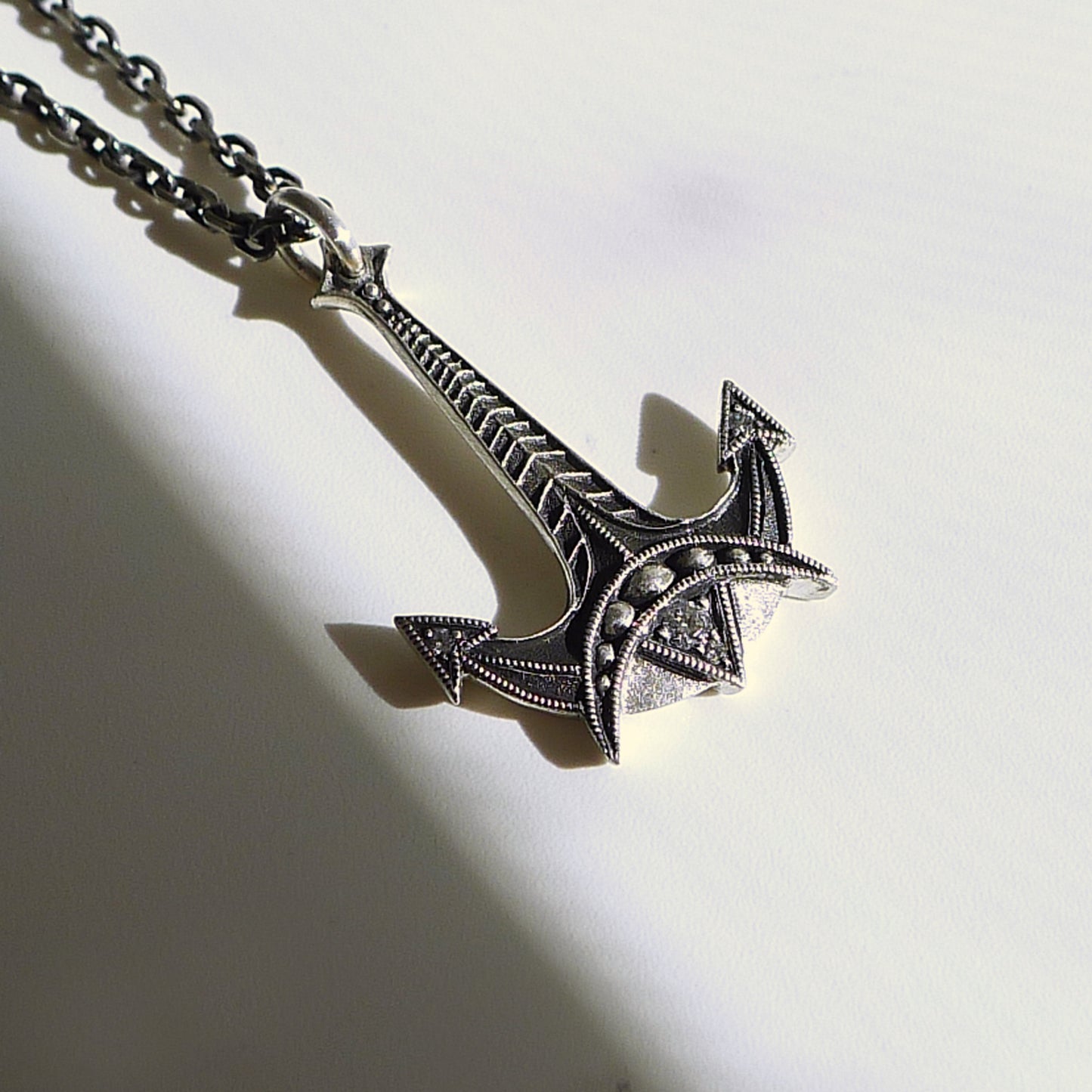 Jonah's Anchor Pendant in Oxidized Silver