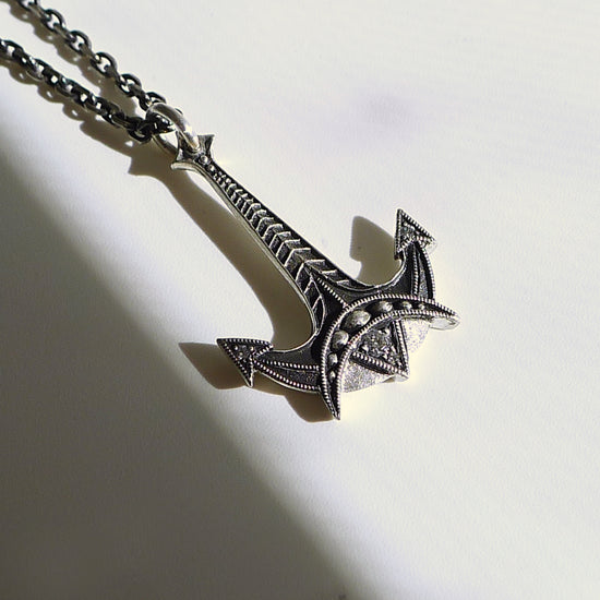 Jonah's Anchor Pendant in Oxidized Silver