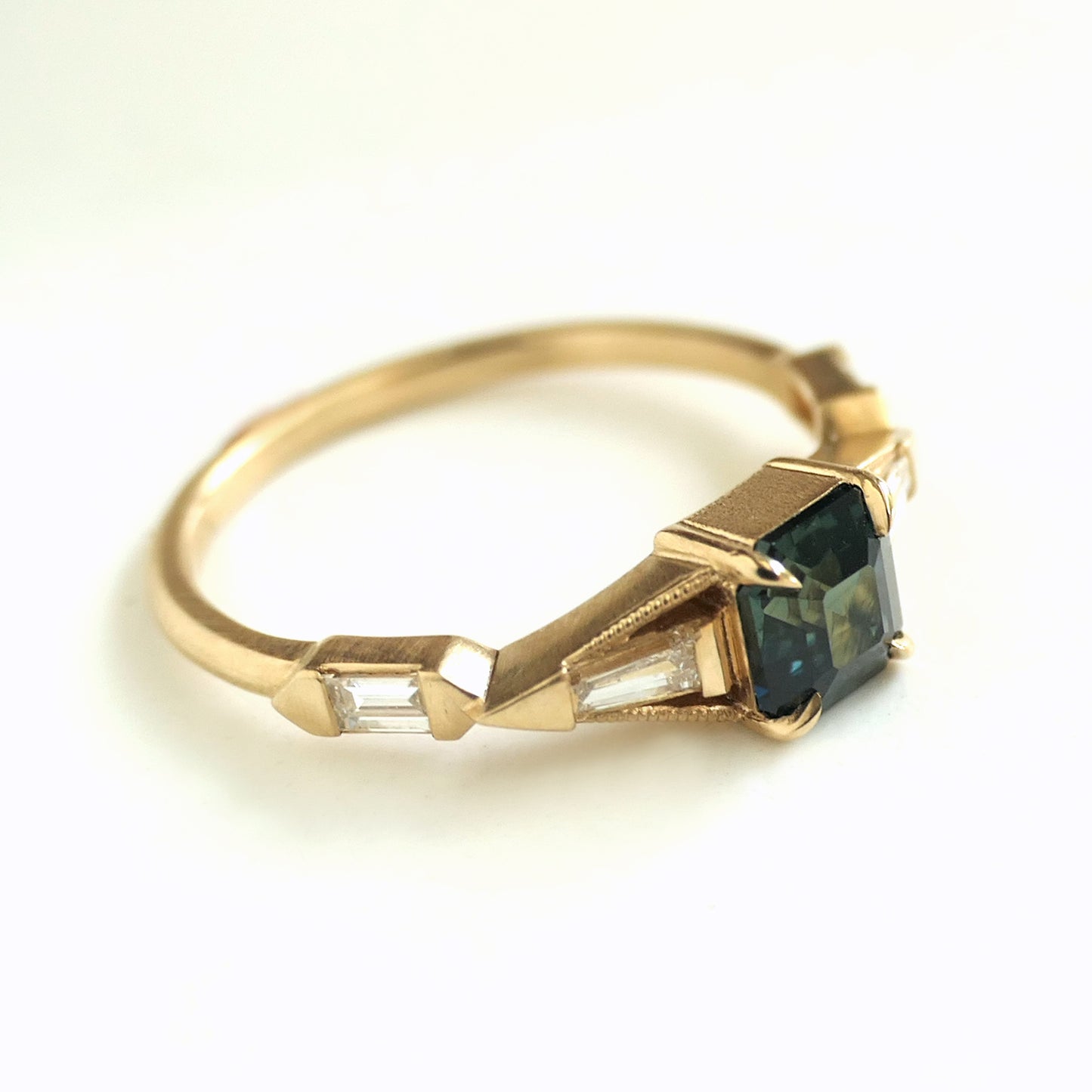 Obel Ring With .9ct Teal Sapphire