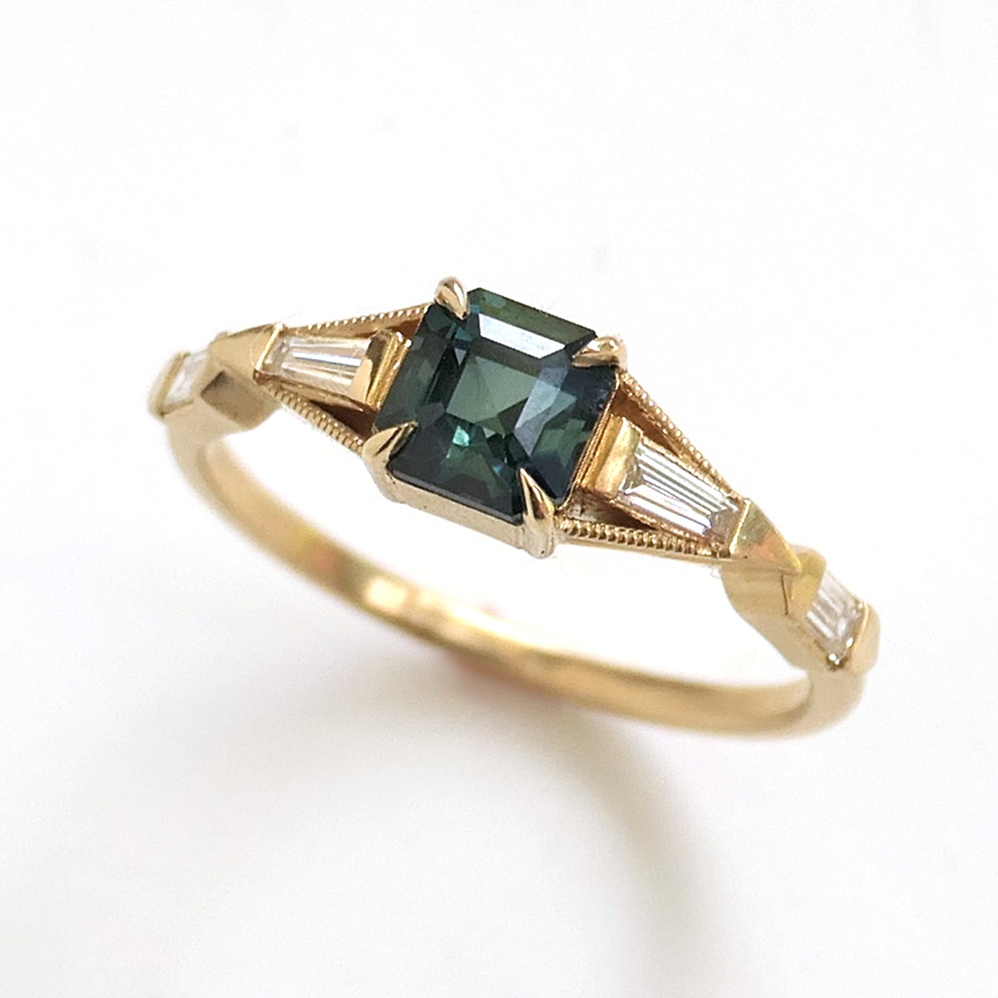 Obel Ring With .9ct Teal Sapphire