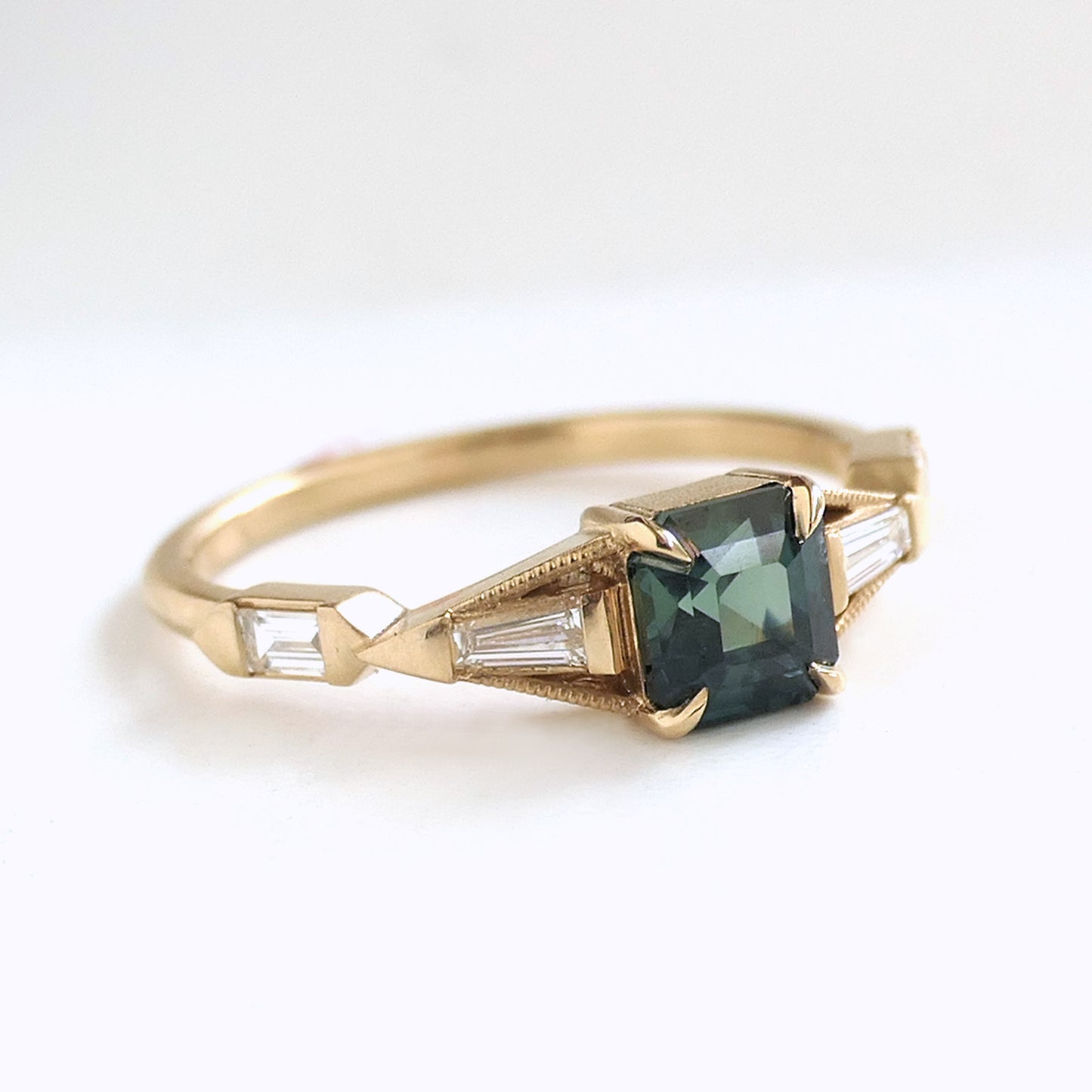 Obel Ring With .9ct Teal Sapphire