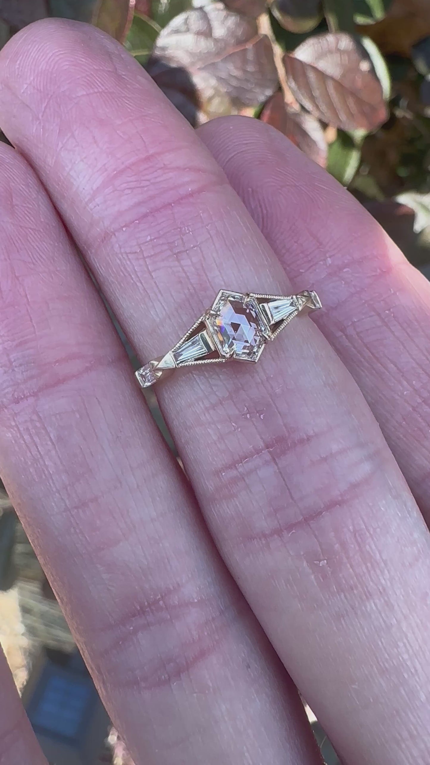 Load and play video in Gallery viewer, Obel Ring With .51ct Rose Cut
