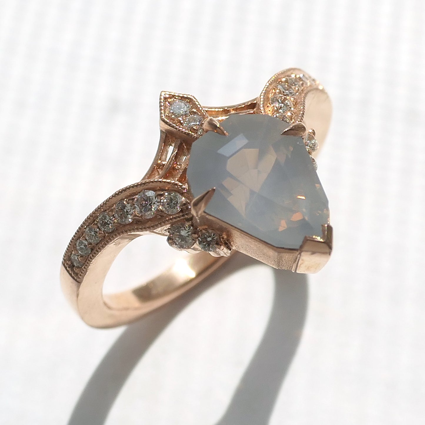 Protea Ring With Opalescent Sapphire