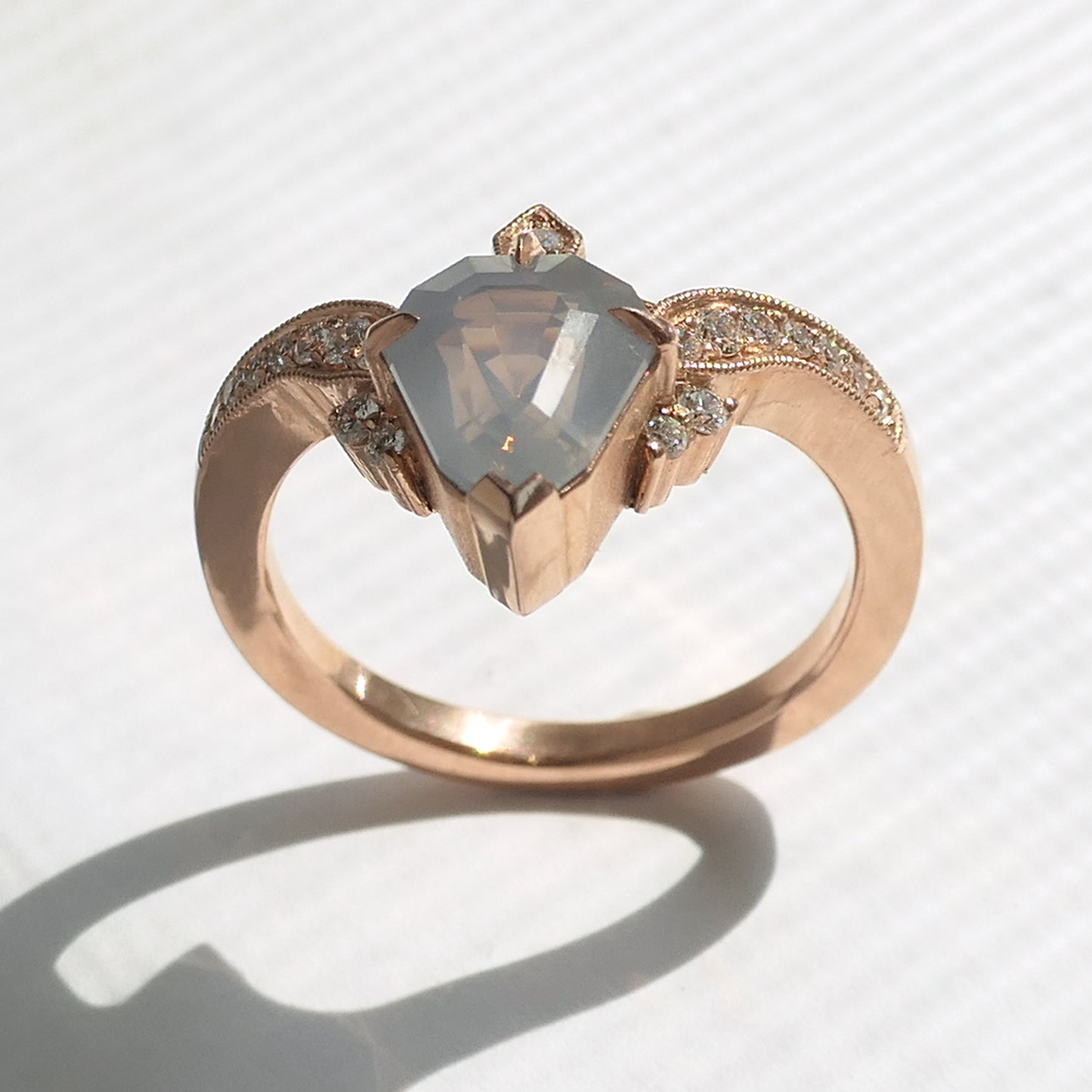 Protea Ring With Opalescent Sapphire