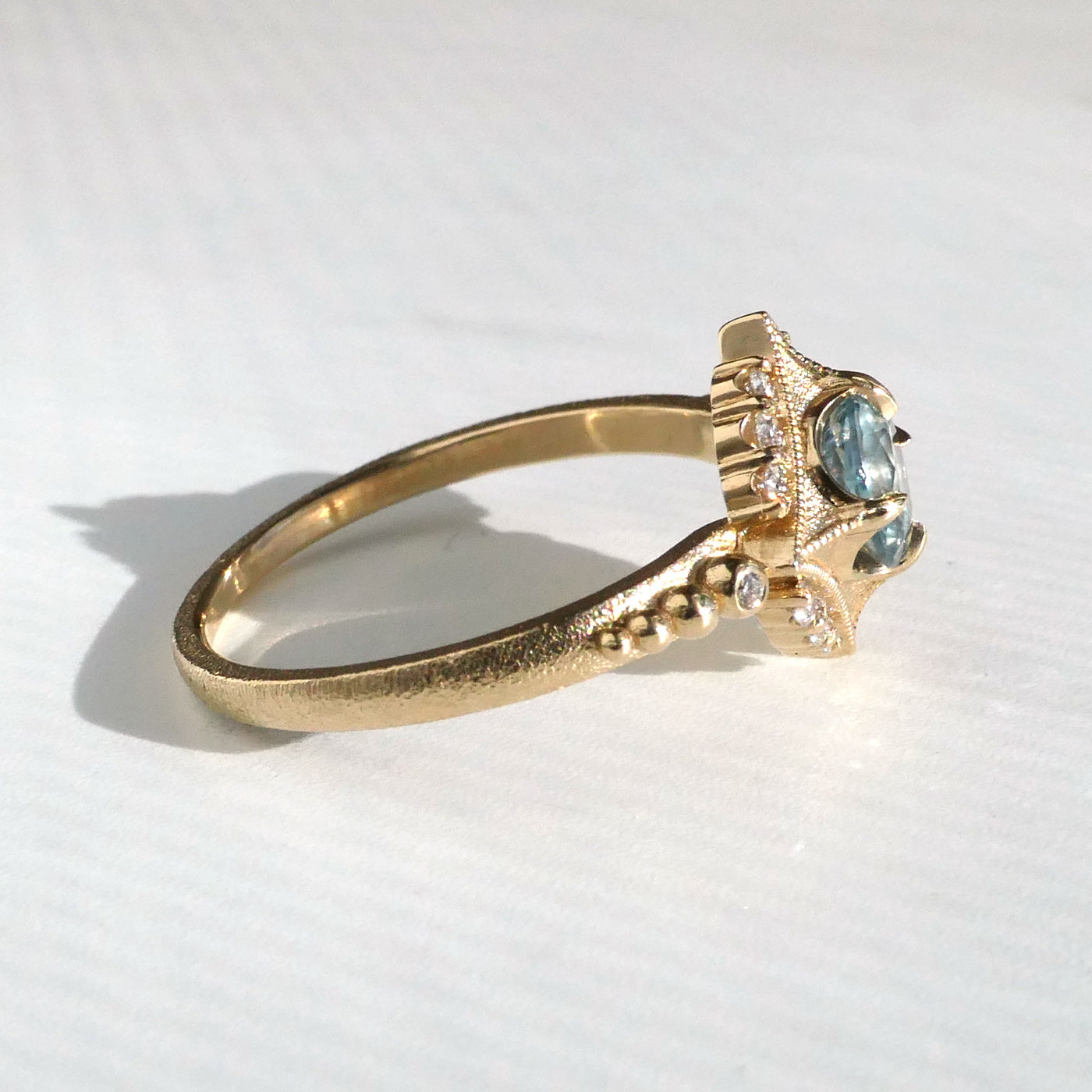 Sabine Nova Ring with Light Teal Sapphire