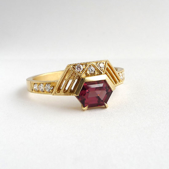 Viola Ring With Red Spinel