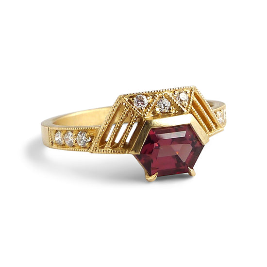 Viola Ring With Red Spinel