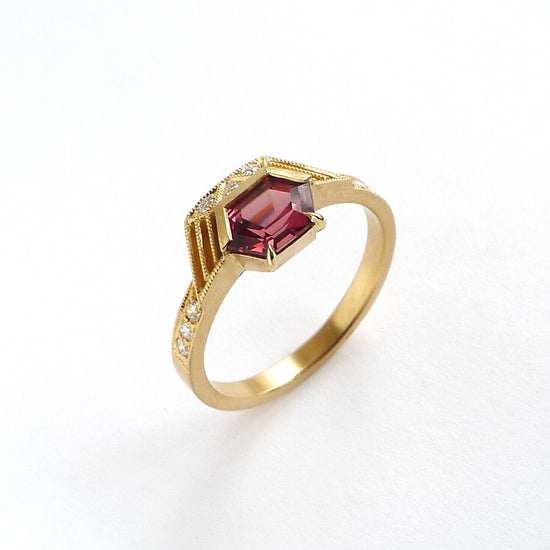 Viola Ring With Red Spinel