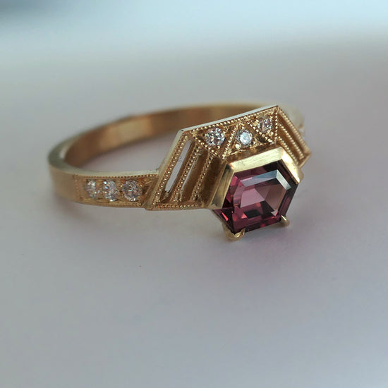 Viola Ring With Red Spinel