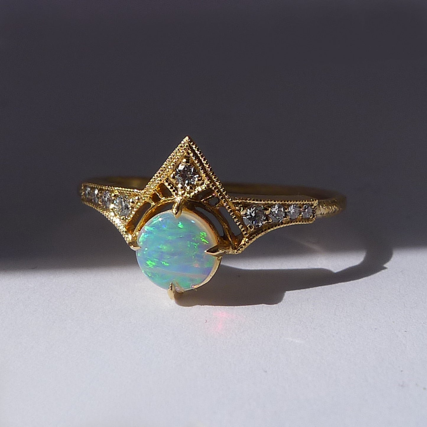 Load image into Gallery viewer, Cara Ring with Opal Cabochon
