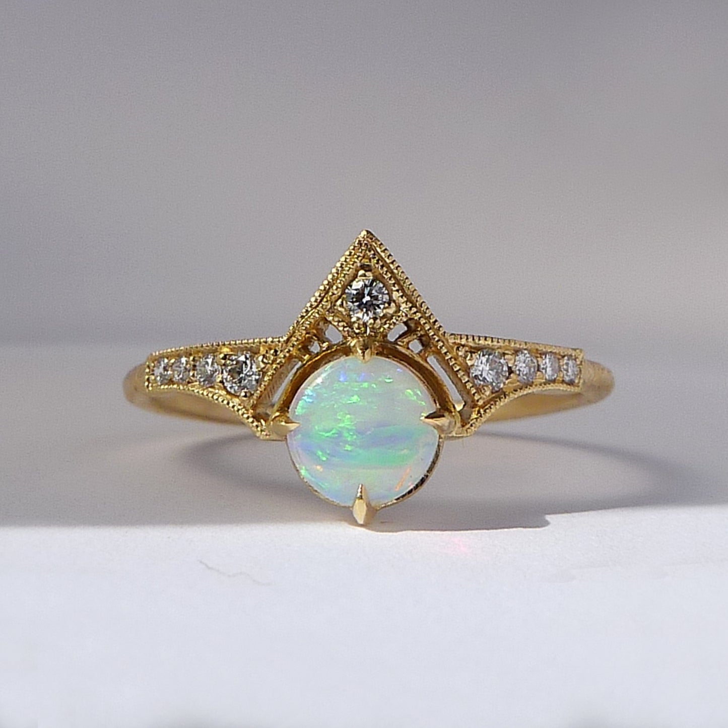 Cara Ring with Opal Cabochon
