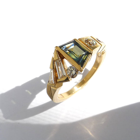 Composition Ring No.5 With Trapezoid Sapphire