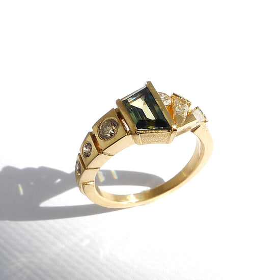 Composition Ring No.5 With Trapezoid Sapphire