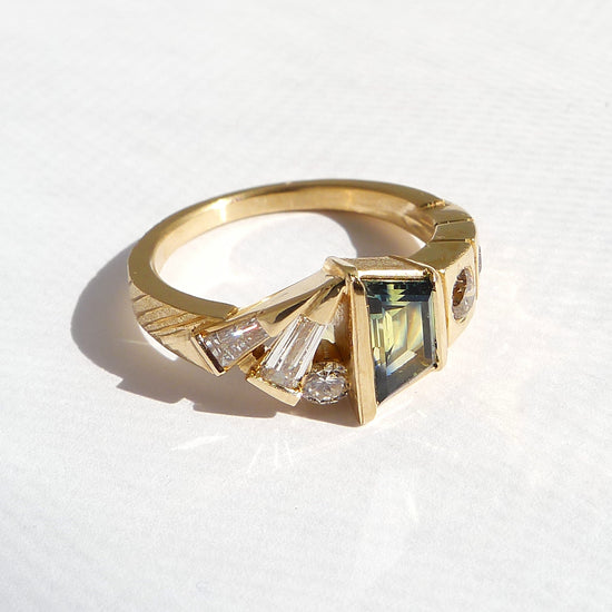 Composition Ring No.5 With Trapezoid Sapphire
