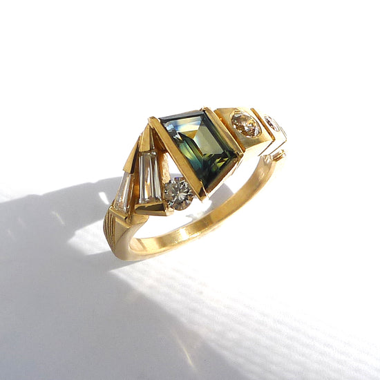 Composition Ring No.5 With Trapezoid Sapphire