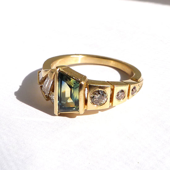 Composition Ring No.5 With Trapezoid Sapphire