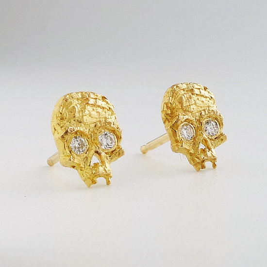 Load image into Gallery viewer, Cubist Skull Diamond Studs
