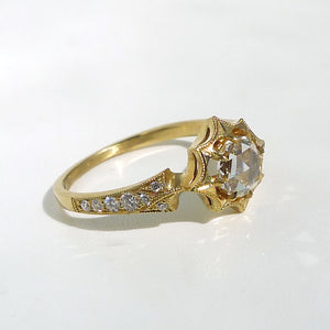 Dione Ring With White Rose Cut Diamond