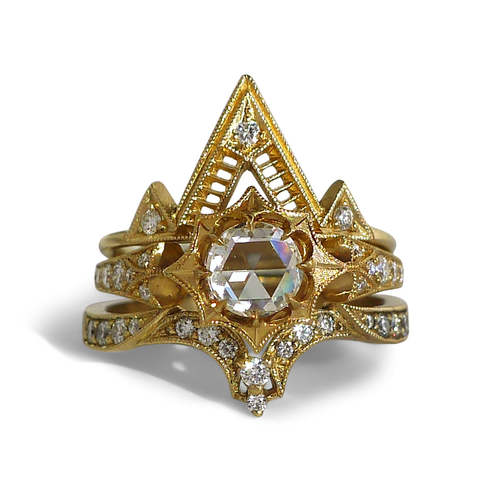 Dione Ring With White Rose Cut Diamond