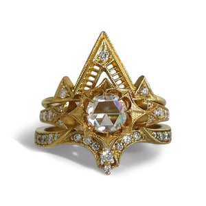 Dione Ring With White Rose Cut Diamond