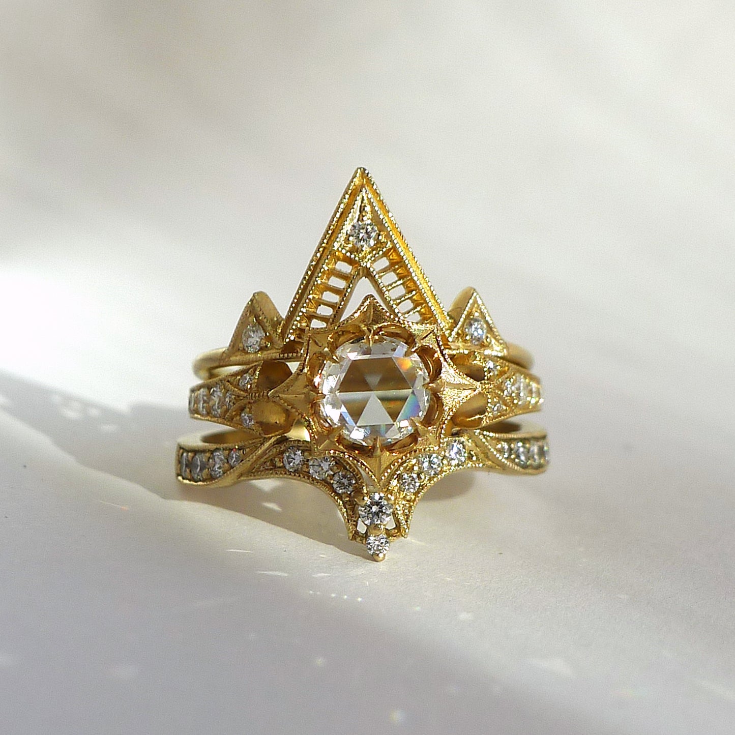 Load image into Gallery viewer, Dione Ring With White Rose Cut Diamond
