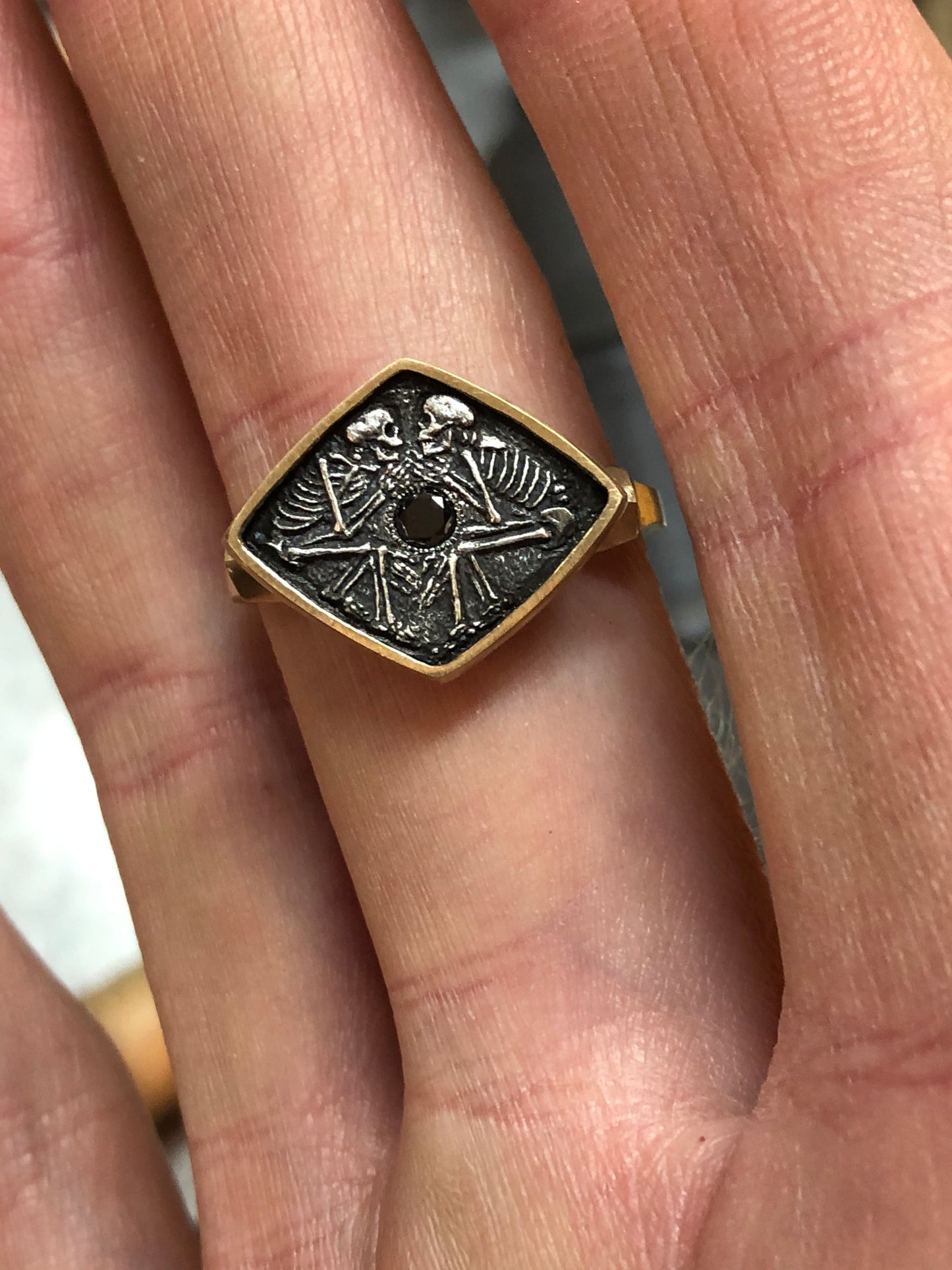Dulcis Mortem Ring with 14k and Oxidized Silver
