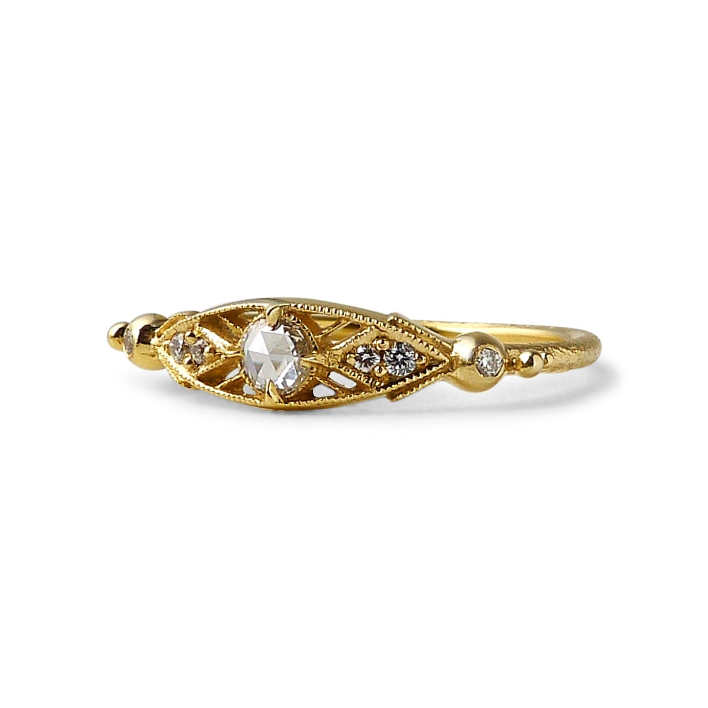 Minima Ring w/ White Diamond Rose Cut