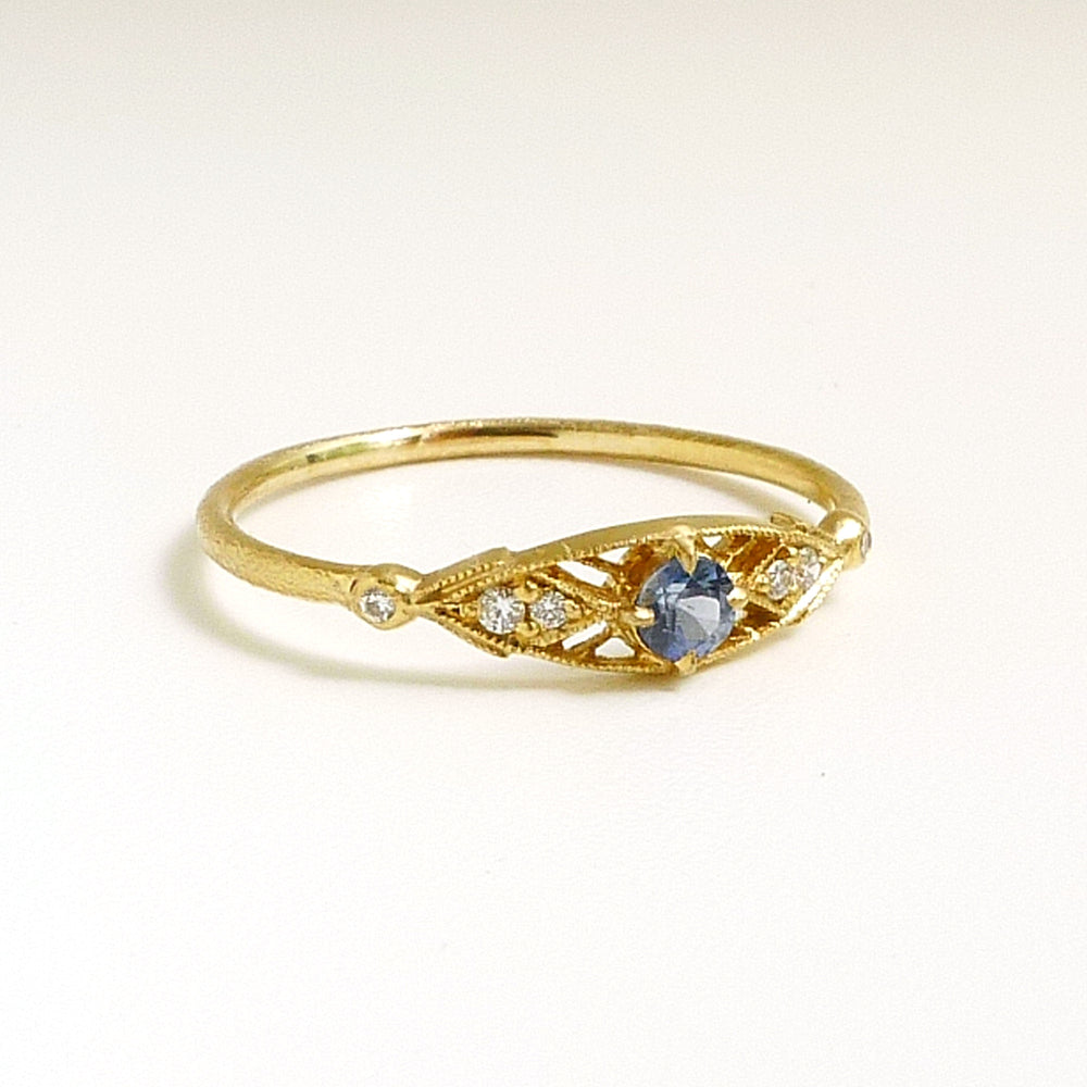 
            
                Load image into Gallery viewer, Minima Ring w/ Blue Sapphire
            
        